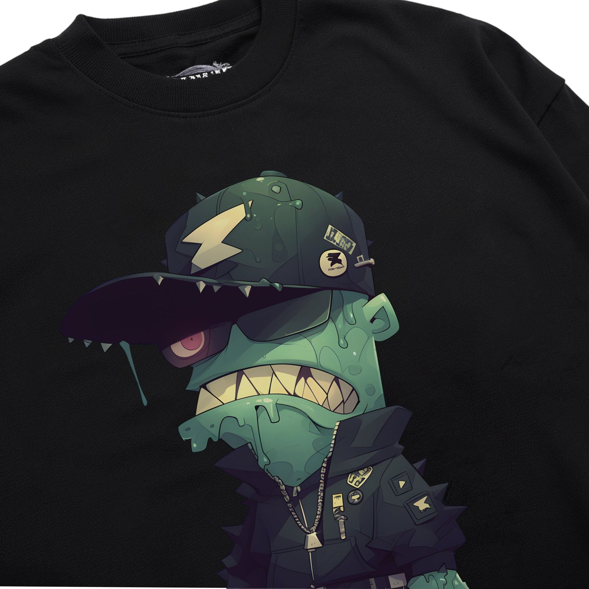 Green Ghoul Groove Vector T-Shirt Shirt Closeup