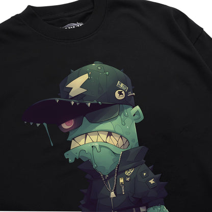 Green Ghoul Groove Vector T-Shirt Shirt Closeup