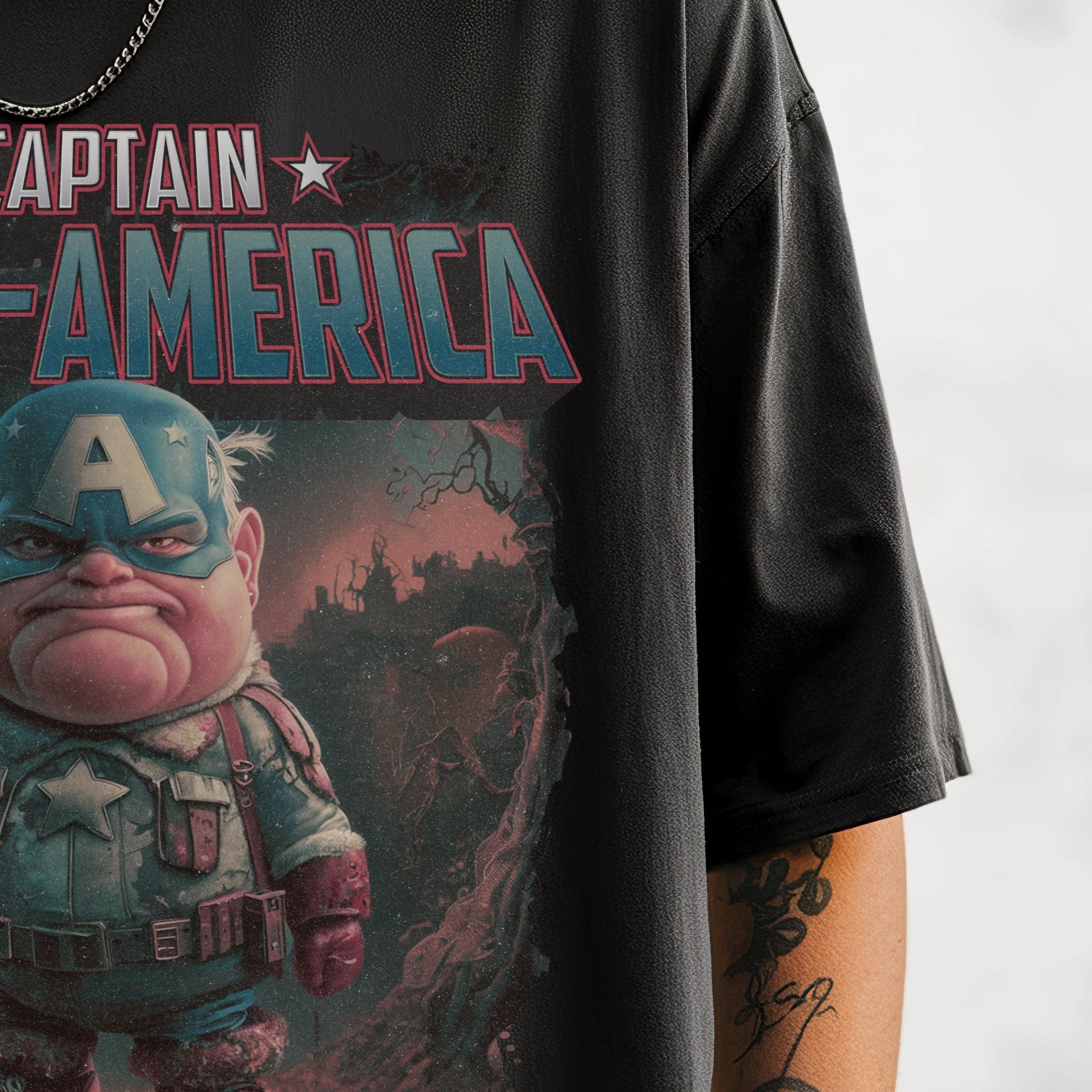 Grumpy Patriot Parody T-Shirt Model Closeup