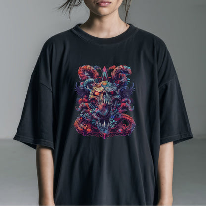 Psychedelic Dragon Dreamscape T-Shirt Tshirt Female Model