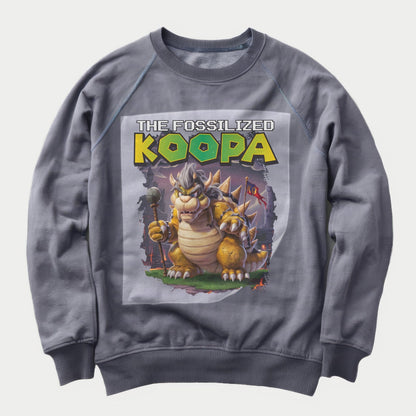 Regal Koopa Conquest Ready to Press Heather Gray Sweater Front Peel View