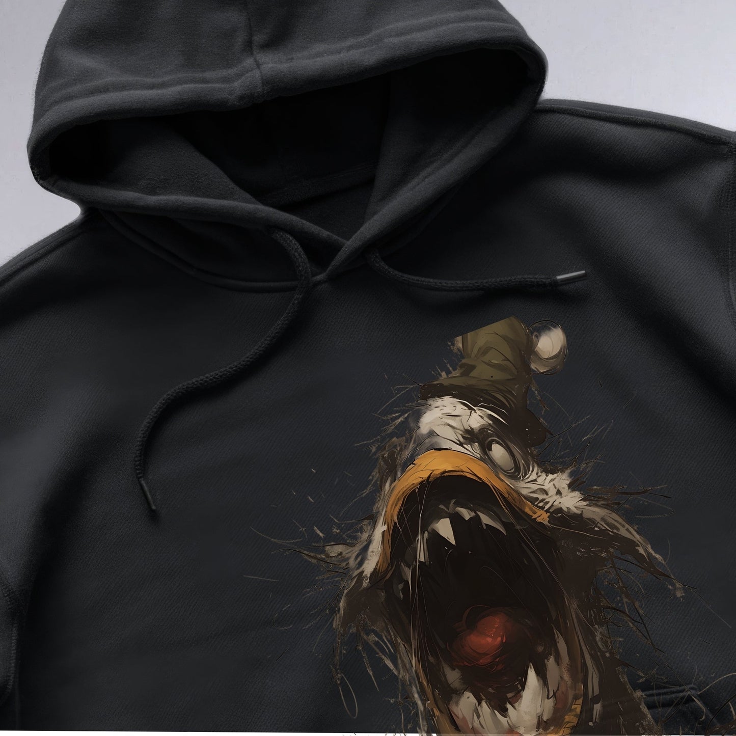 Ochre Black Monster Motion Hoodie Shirt Closeup