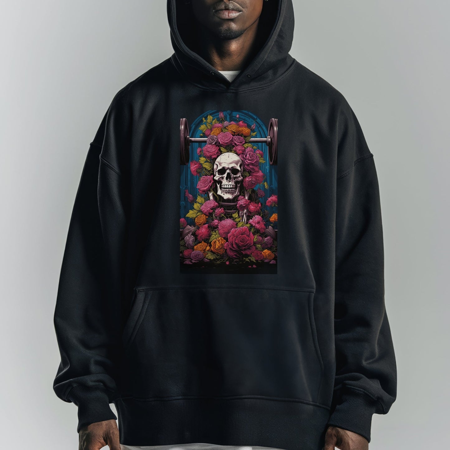 Floral Memento Mori Tshirt Male Model