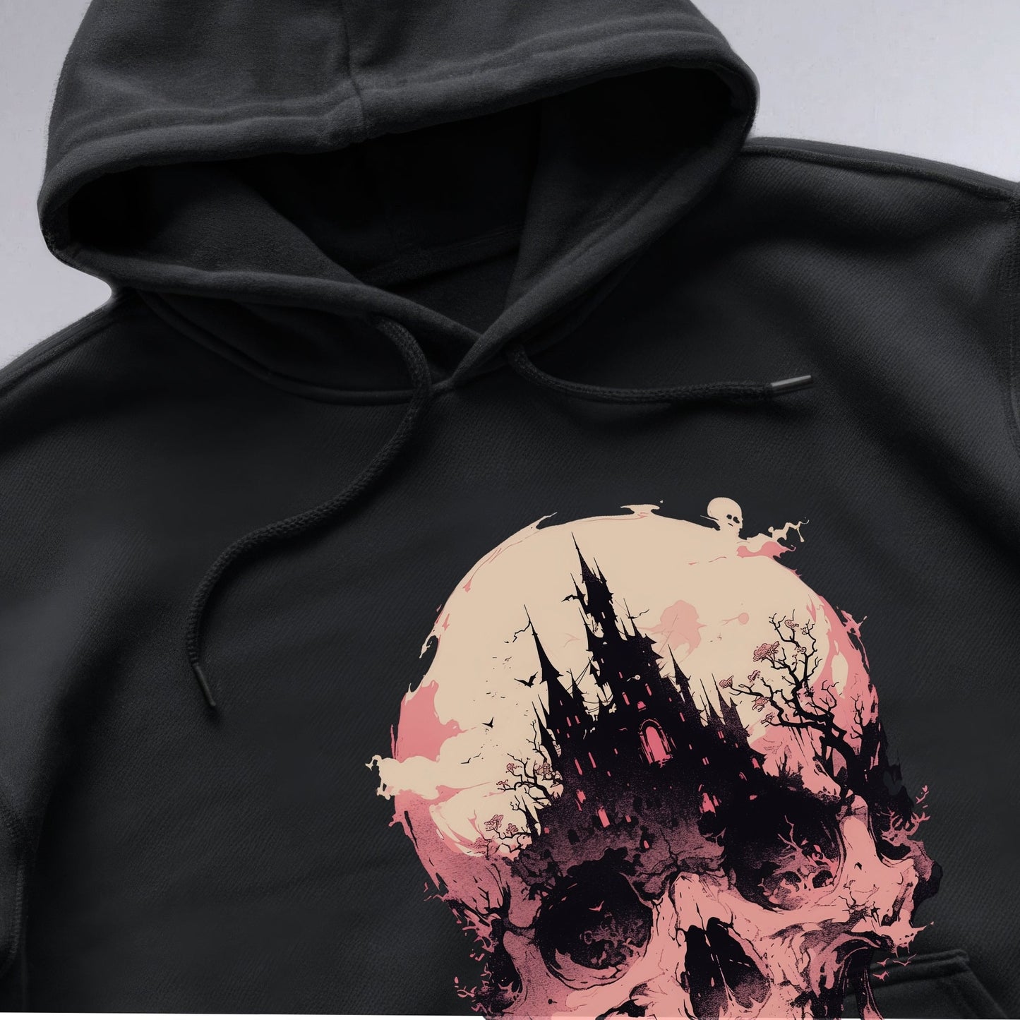 Gothic Castle Skullscape Shirt Closeup