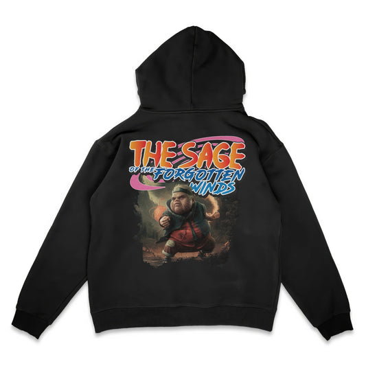 Sage Warrior: Retro Quest Unisex Hoodie in Black Main