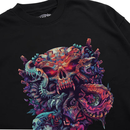 Mystic Skull Totem Art T-Shirt Shirt Closeup