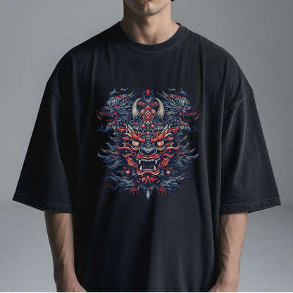 Dragon Fusion Art Print Tshirt Male Model