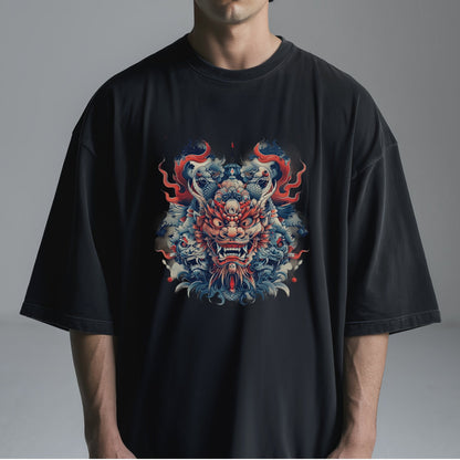 Mythical Guardian Illustration Tshirt Male Model