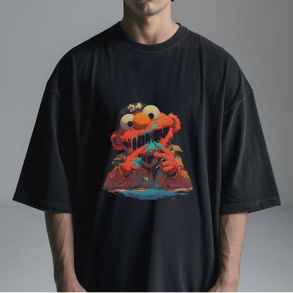 Twisted Elmo Art Tshirt Male Model