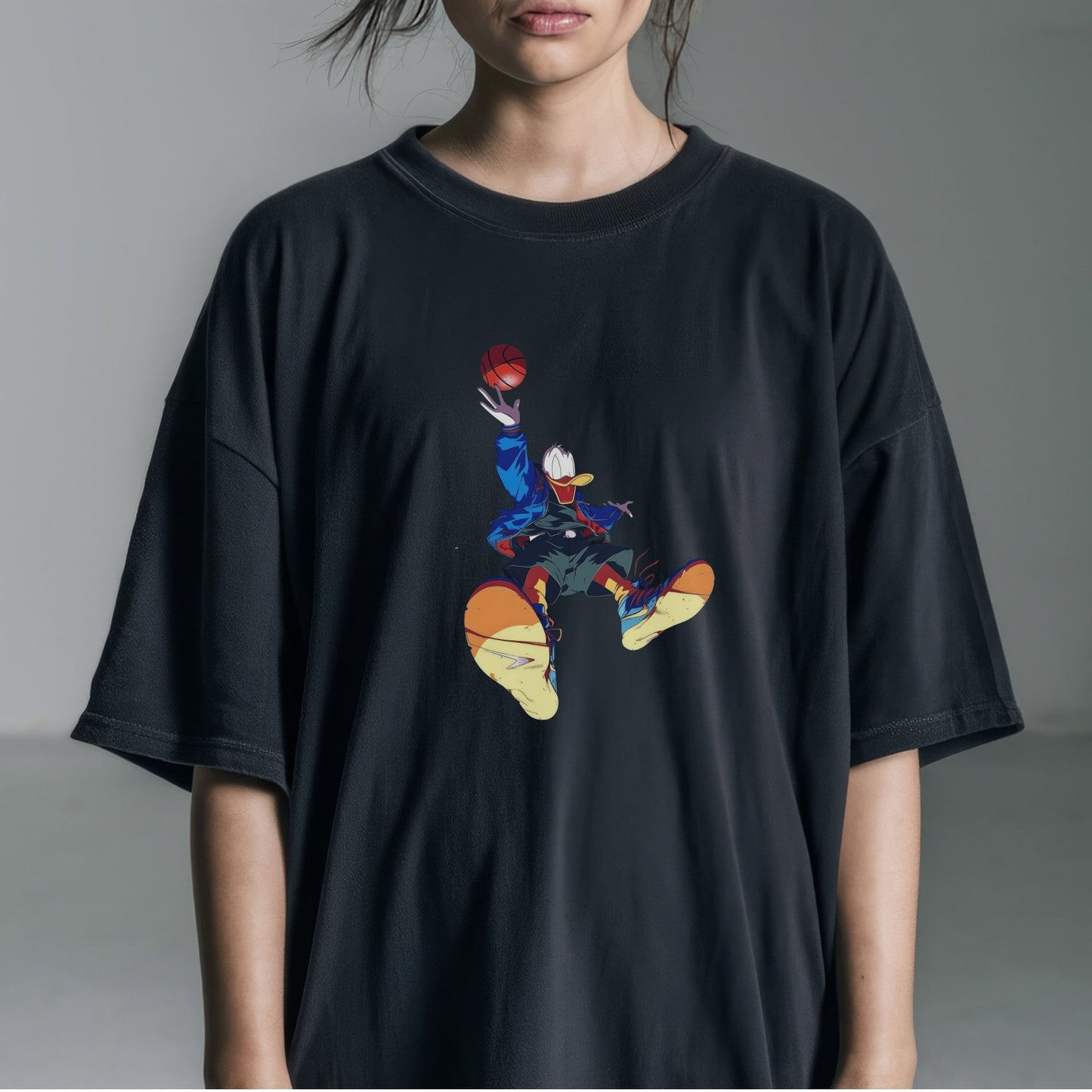 SlamDunk Duck Toon T-Shirt Tshirt Female Model