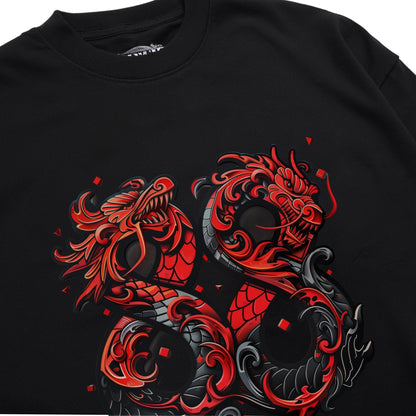 Twin Dragons Infinity T-Shirt Shirt Closeup