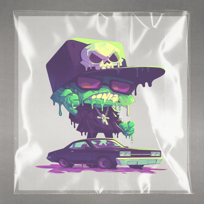 Neon Skull Streetwear Ready to Press Film Peel Main Plastic Cover