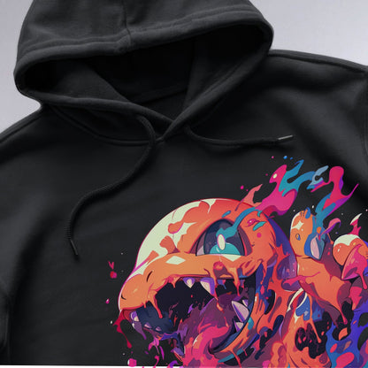 Vibrant Fantasy Creature Art Shirt Closeup