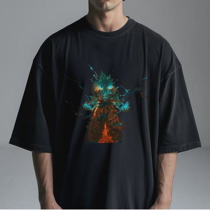 Fiery Super Saiyan Showdown Tshirt Male Model