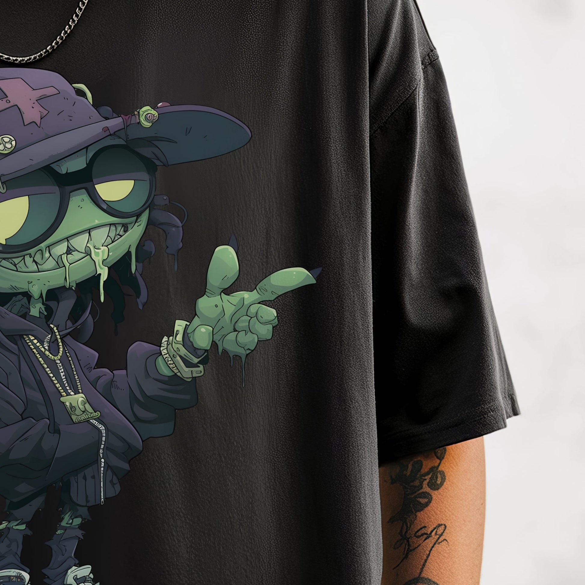 Urban Fantasy Ooze Swagger T-Shirt Model Closeup