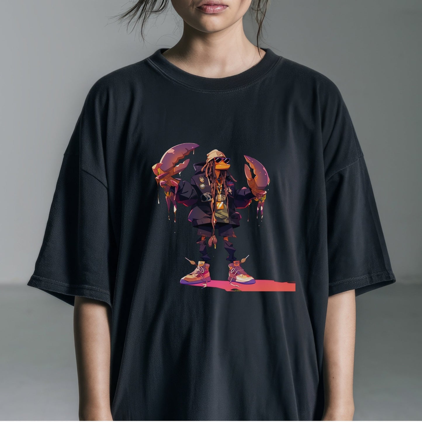 Lobster HipHop Superstar Tshirt Female Model