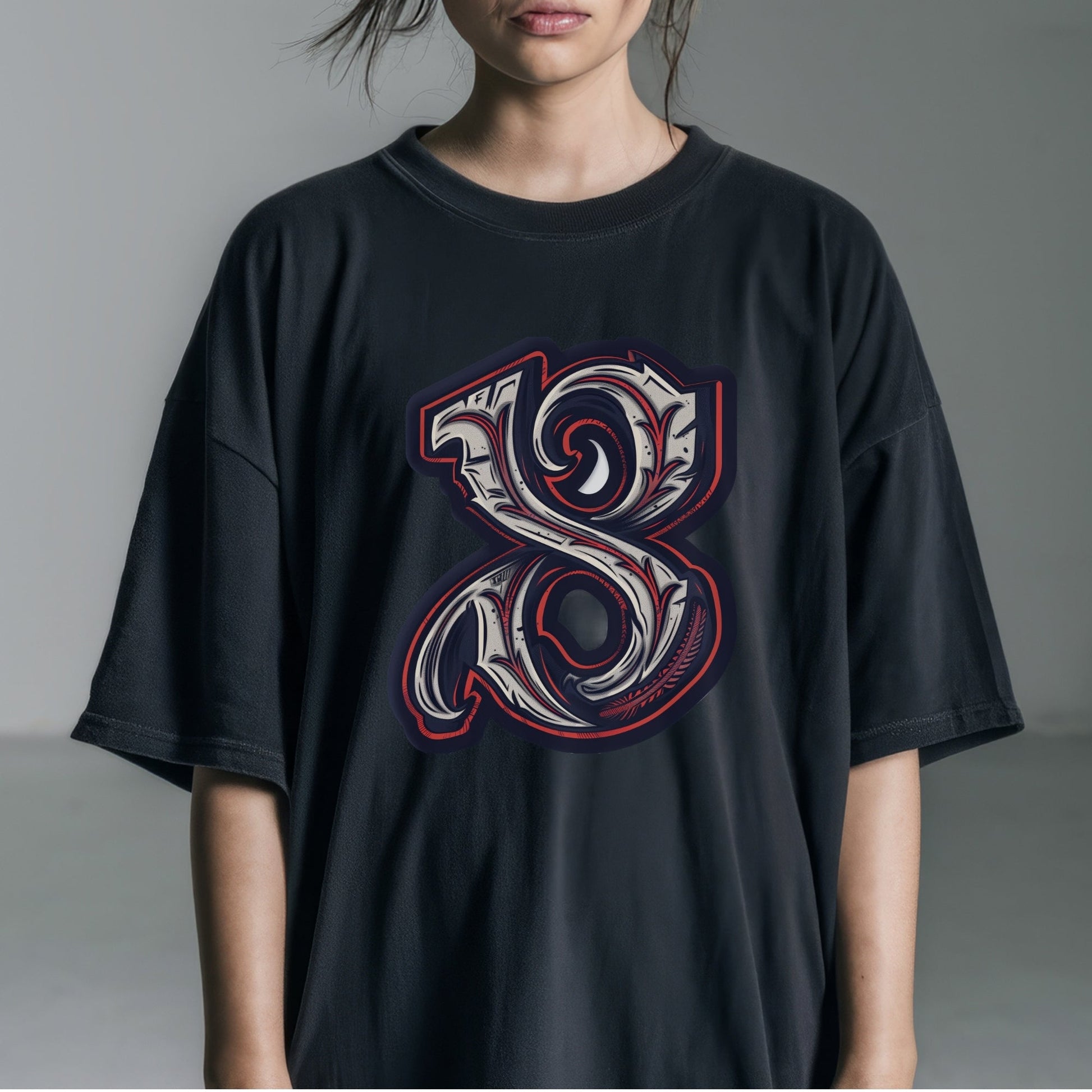 Baroque Swirl Ampersand T-Shirt Tshirt Female Model