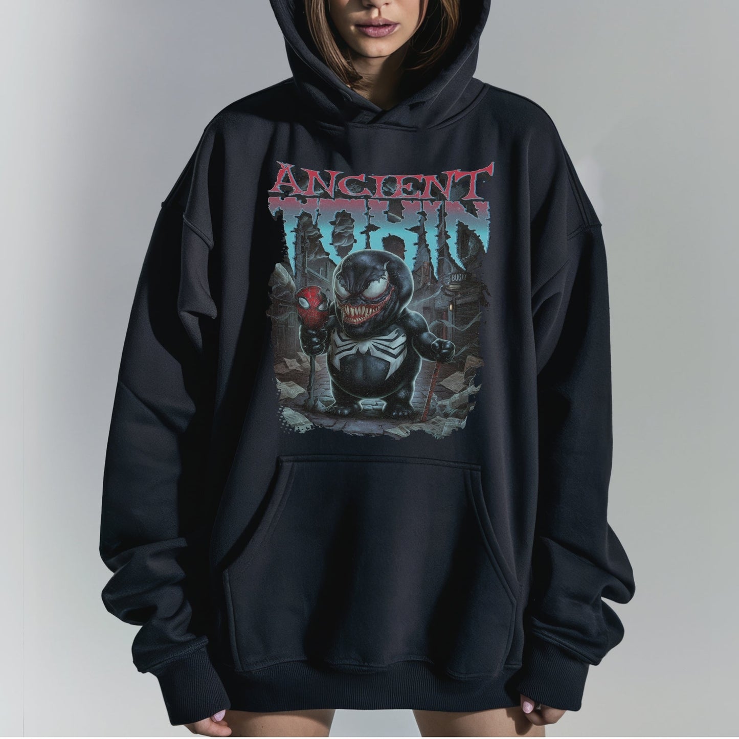 Gothic Venom Tribute Hoodie Tshirt Female Model