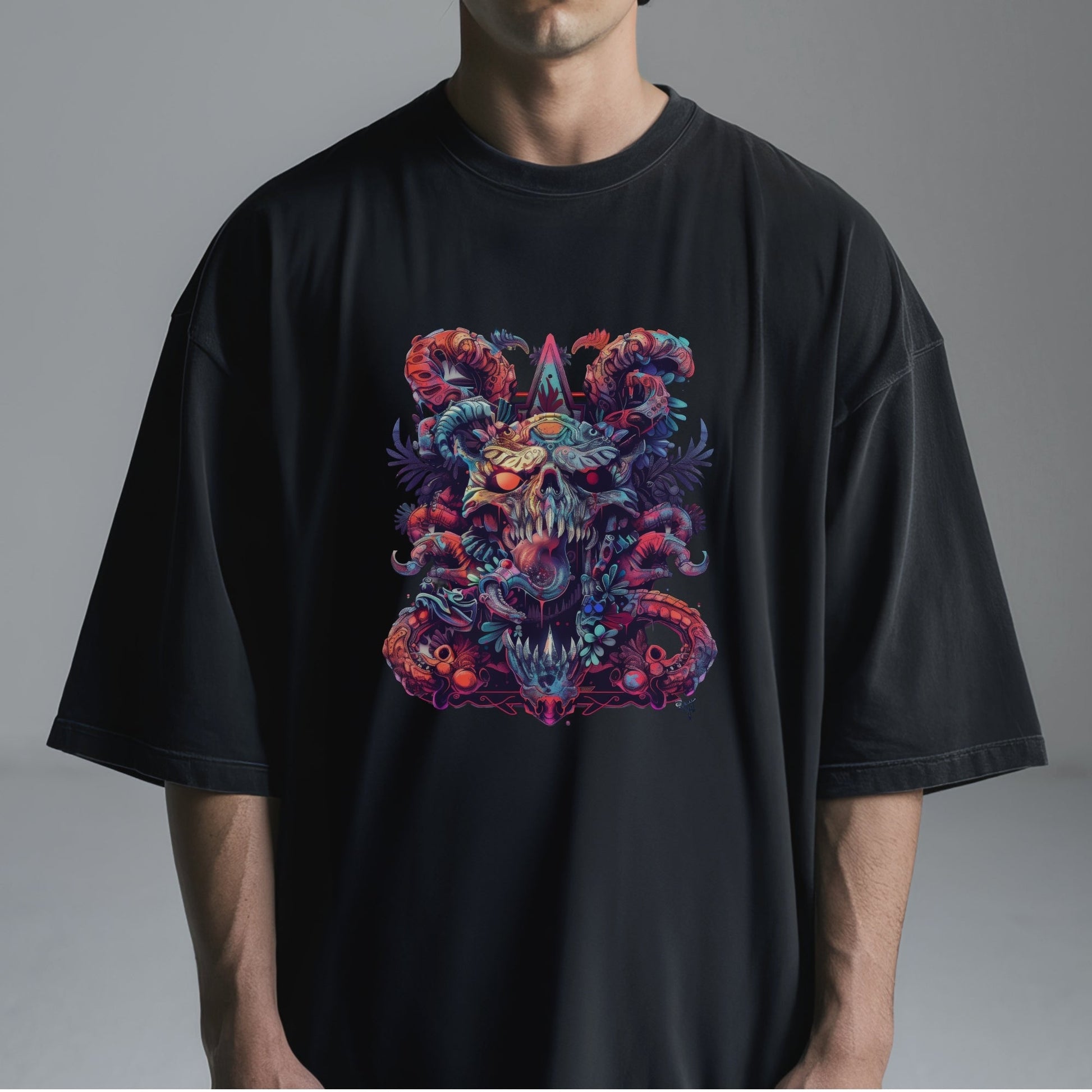 Psychedelic Dragon Dreamscape T-Shirt Tshirt Male Model