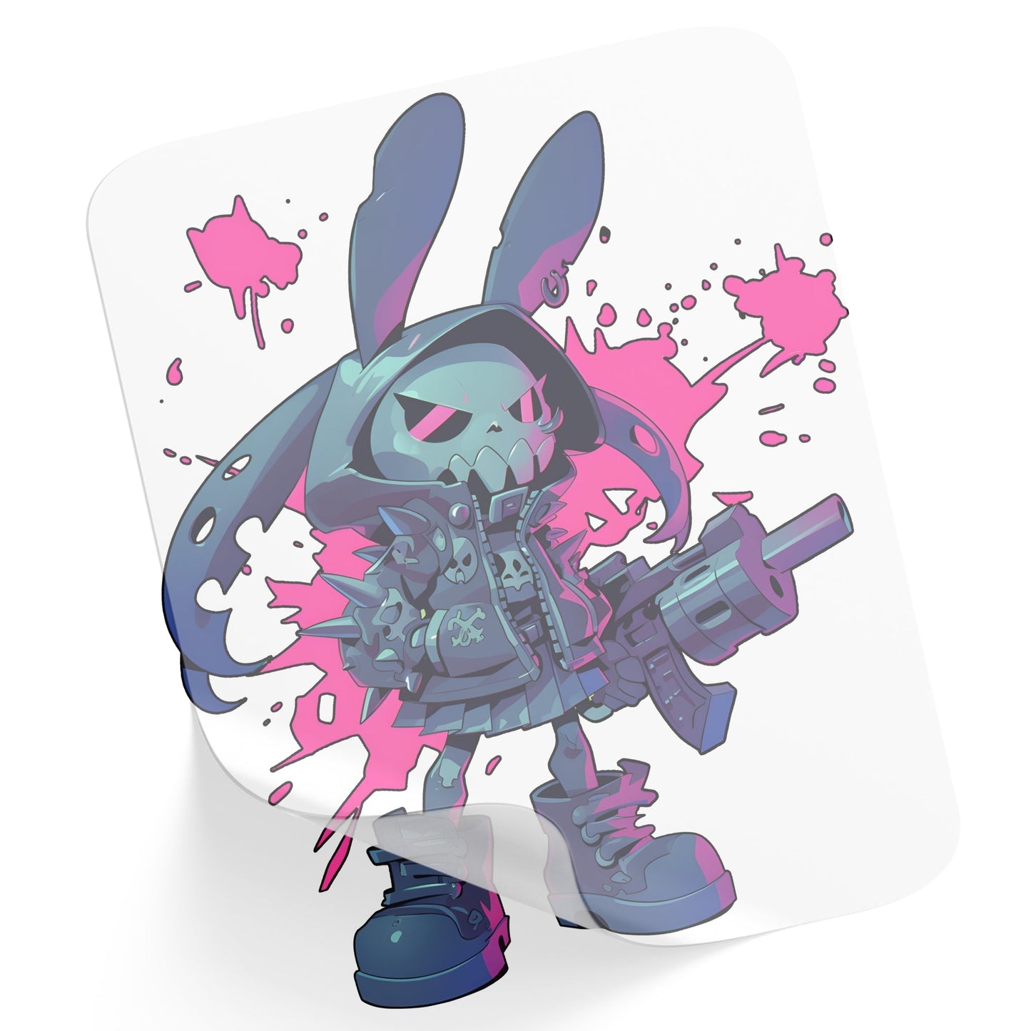 Neon Cyborg Bunny Blitz Ready to Press Film Peel Main Tilt