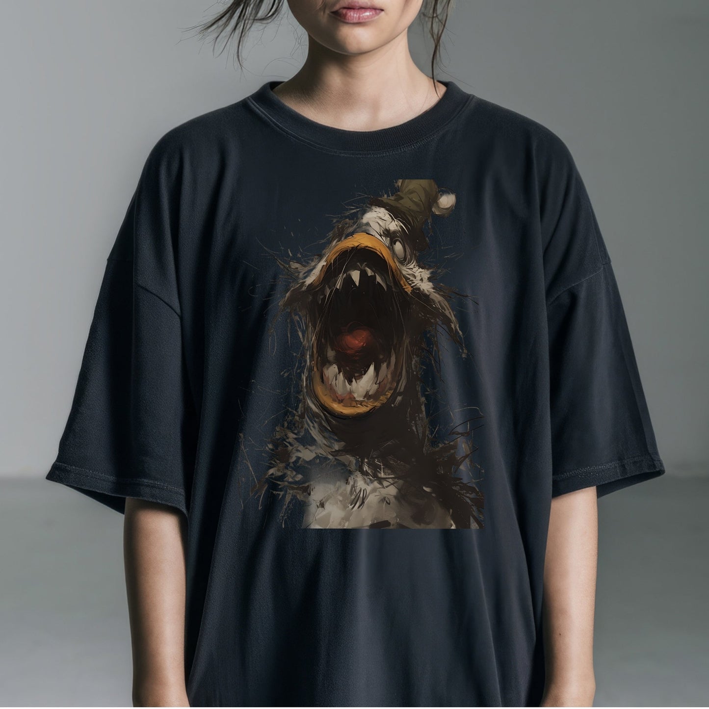 Ochre Black Monster Motion T-Shirt Tshirt Female Model