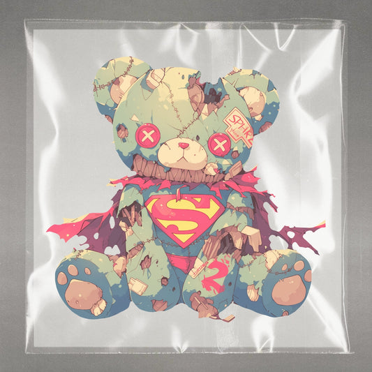 SuperTeddy: Hero Unstitched Ready to Press Film Peel Main Plastic Cover