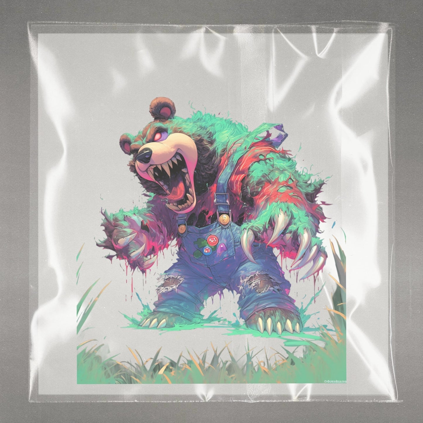 Vibrant Bear Fury Ready to Press Film Peel Main Plastic Cover