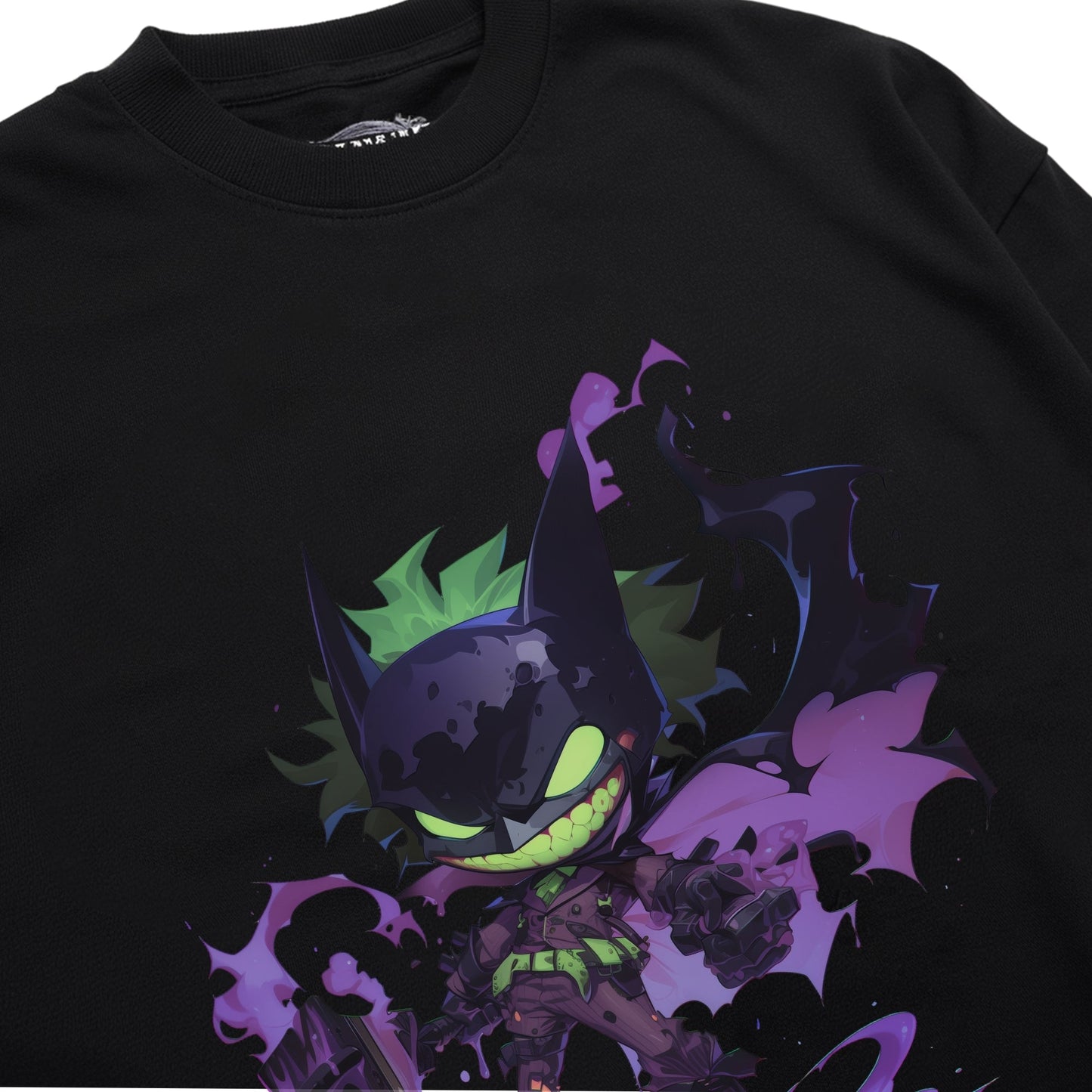 Chibi Joker's Mischievous Grin Shirt Closeup