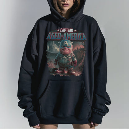 Grumpy Patriot Parody Hoodie Tshirt Female Model