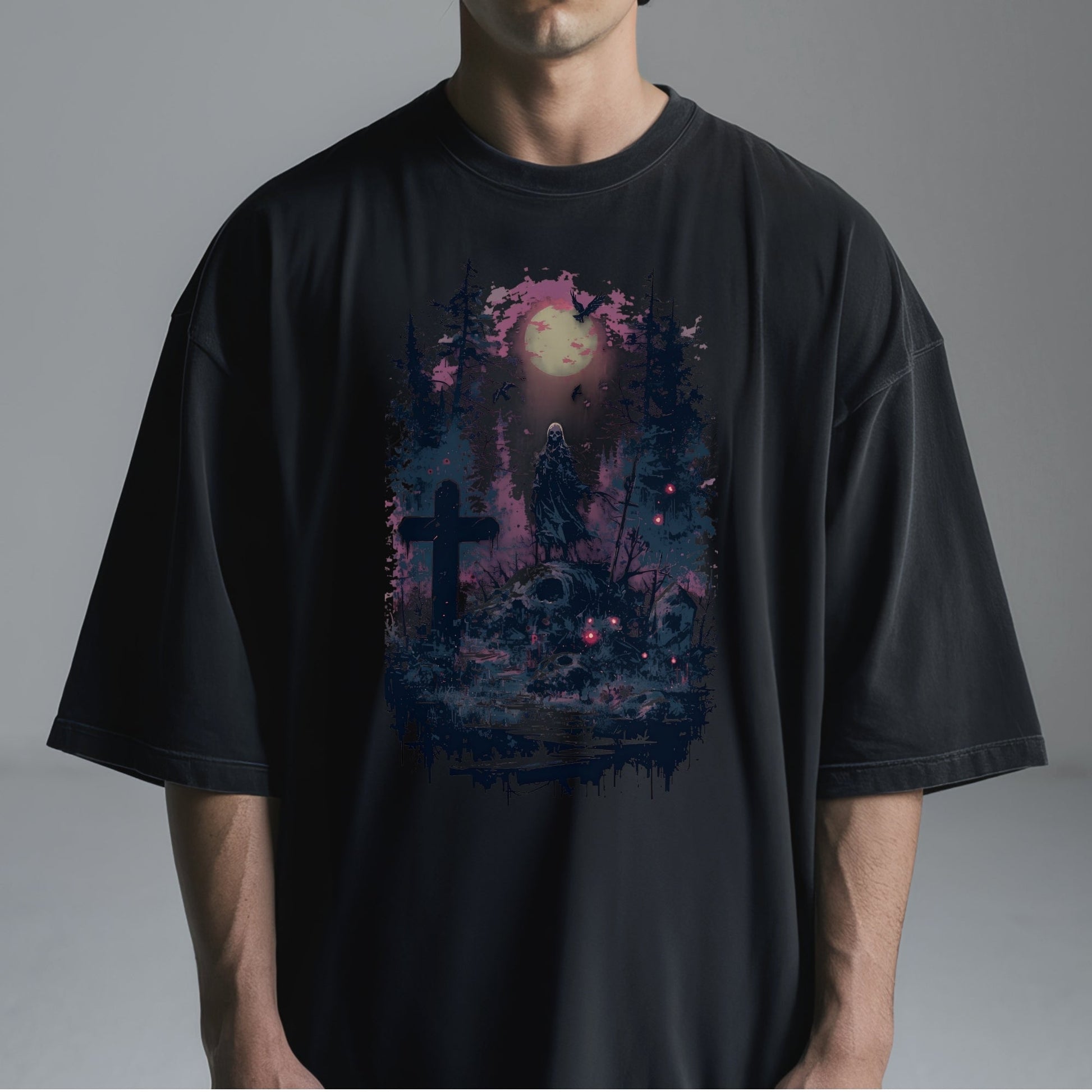 Gothic Nightfall Tshirt Male Model