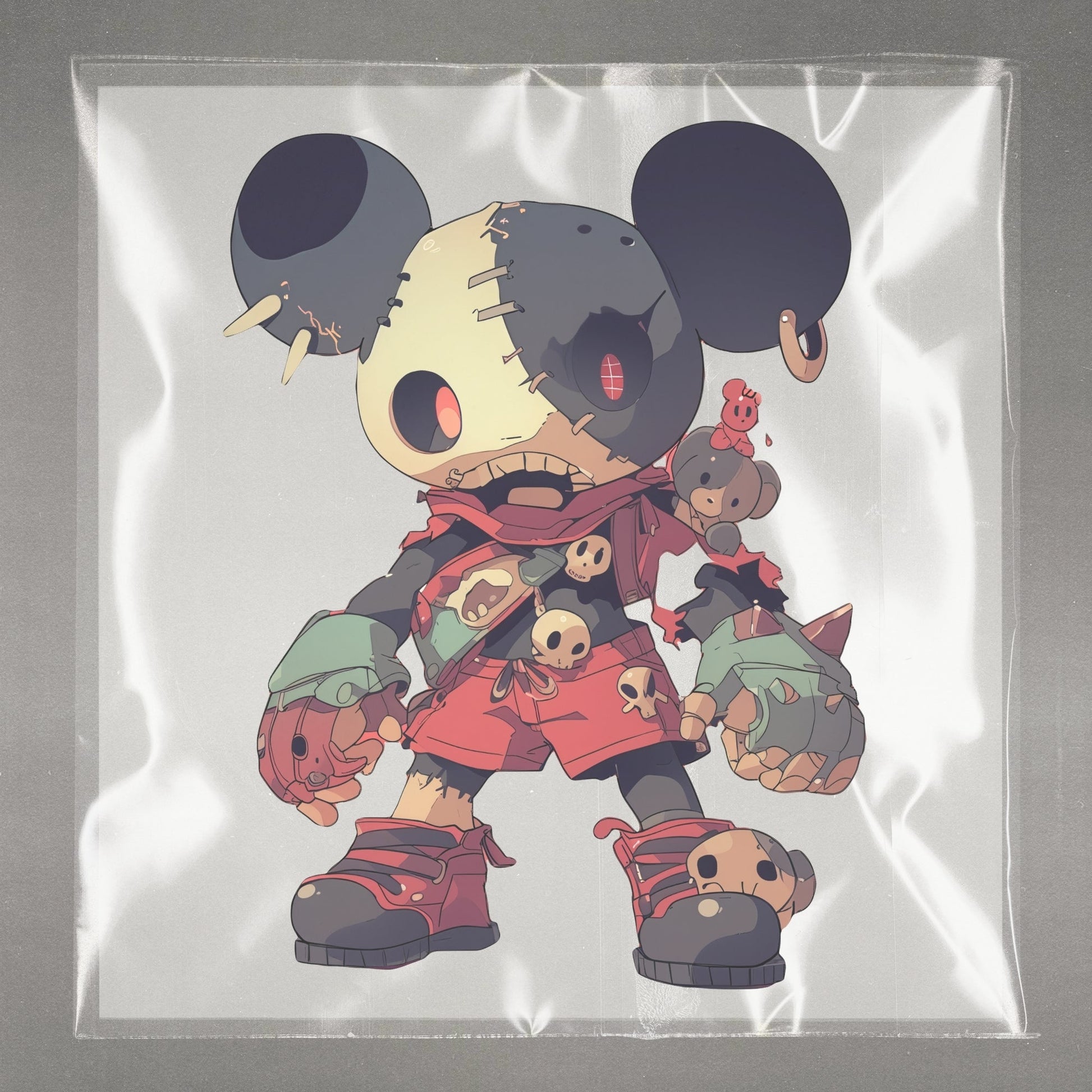 Gothic Mickey Mashup Ready to Press Film Peel Main Plastic Cover