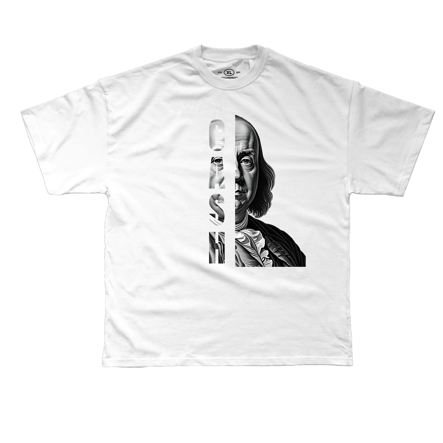 Benjamin Cash Letter Mask Street Unisex T-Shirt in White