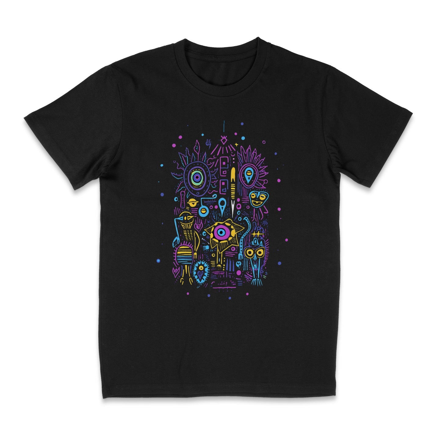 Neon Cityscape & Clock T-Shirt