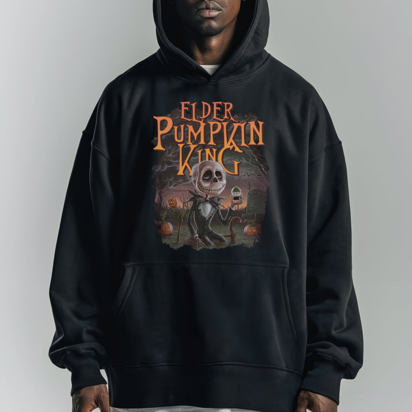 Elder Pumpkin King Elegance Hoodie Tshirt Male Model