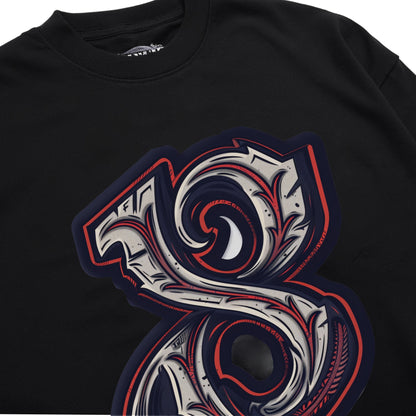 Baroque Swirl Ampersand T-Shirt Shirt Closeup