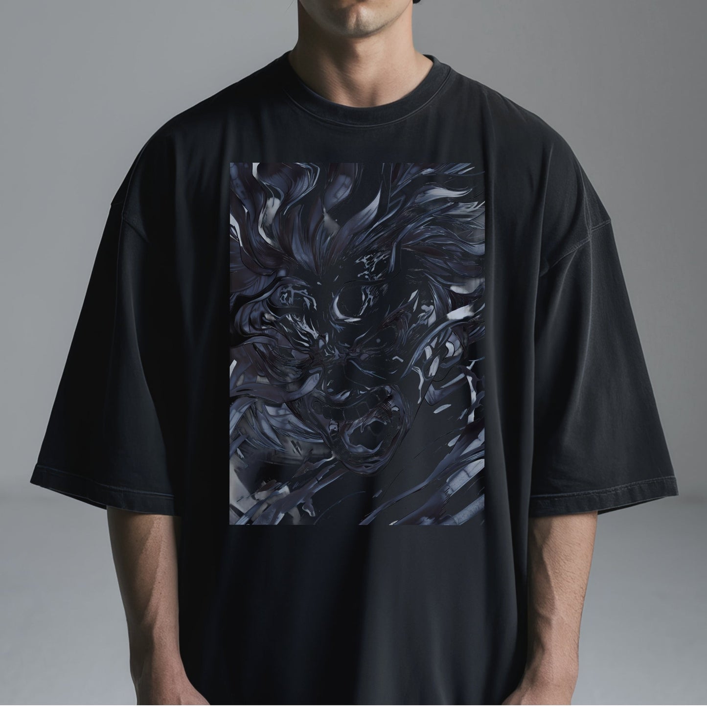 Dynamic Fury Monochrome Art Tshirt Male Model