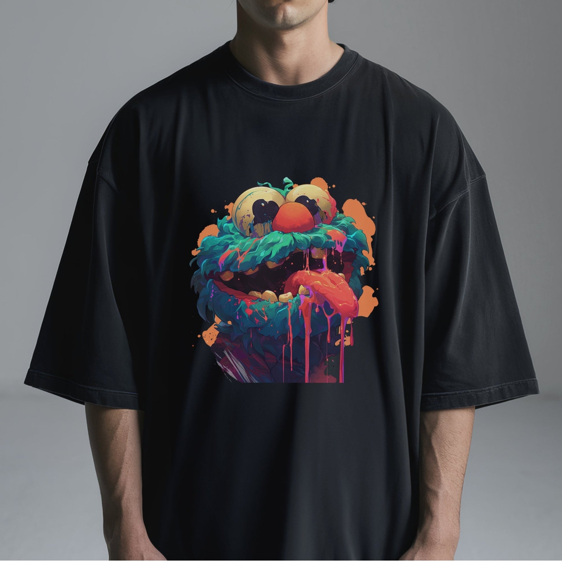 Vibrant Surreal Character Tshirt Male Model