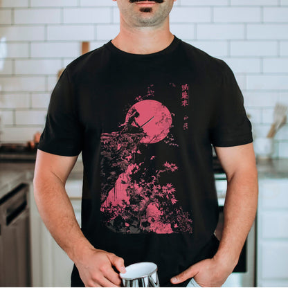 Cherry Blossom Samurai Tshirt Male Model