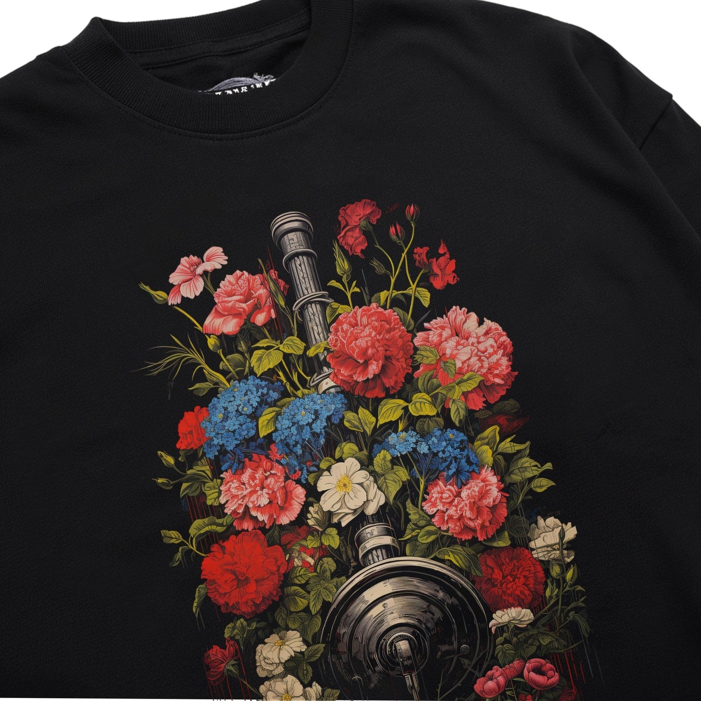 Floral Fusion Turntable Shirt Closeup