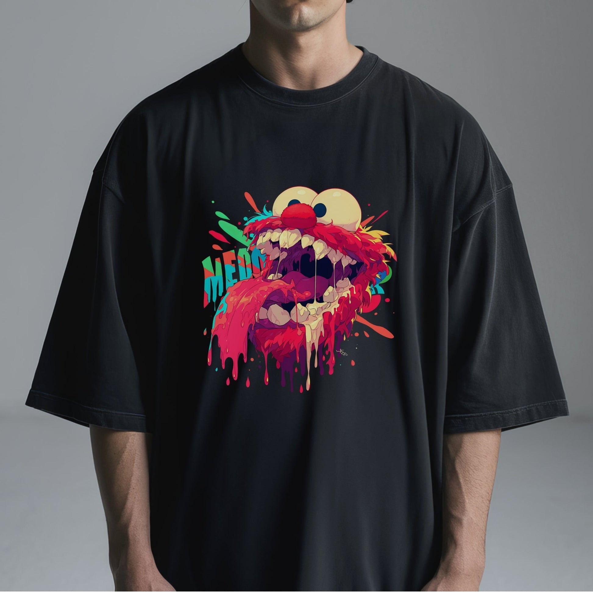 Surrealistic Elmo Distortion Tshirt Male Model