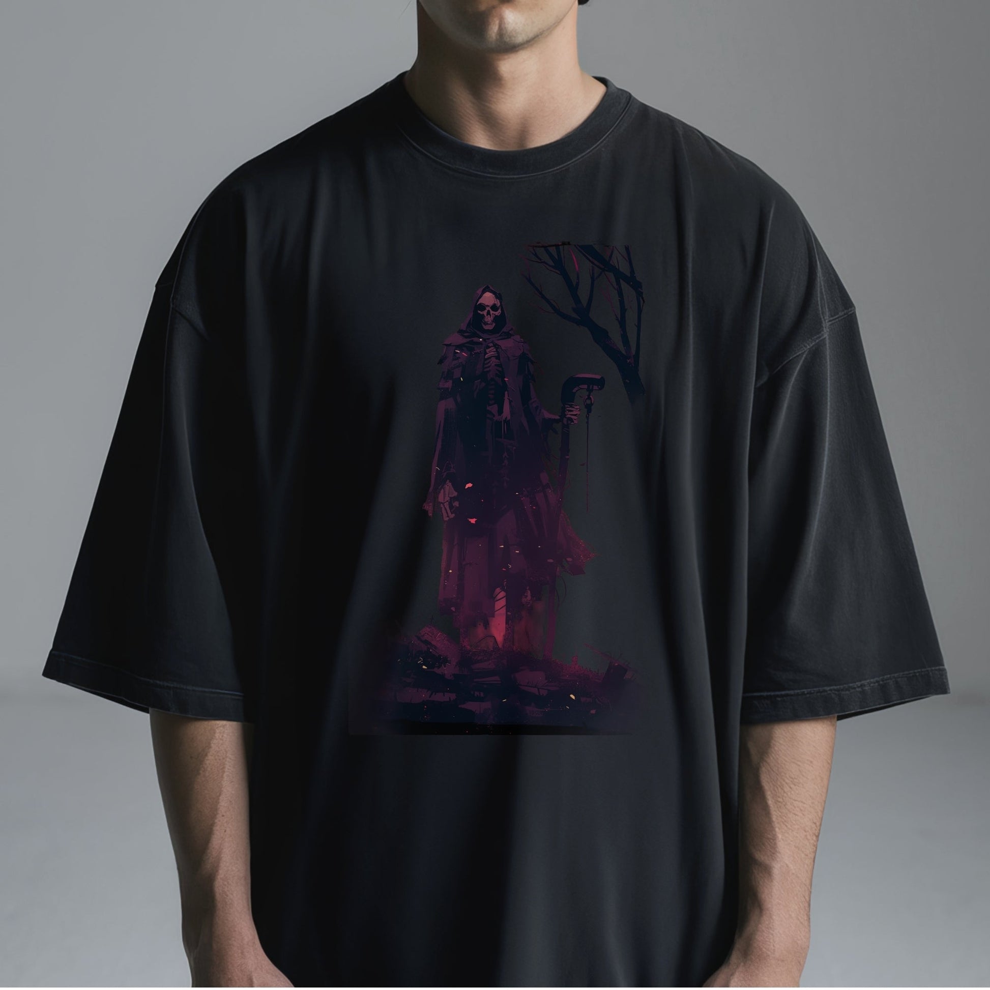 Grim Reaper's Desolate Realm Tshirt Male Model