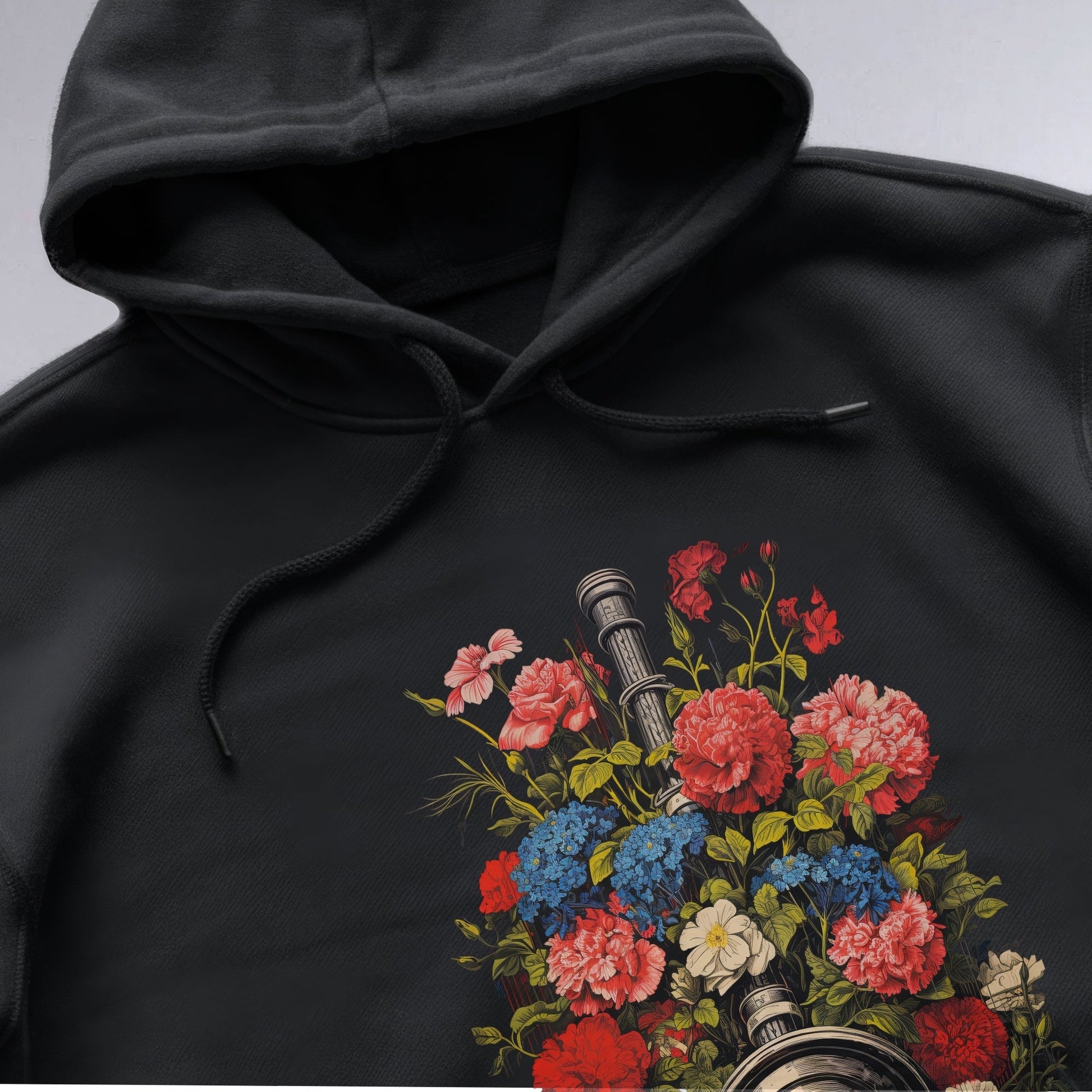 Floral Fusion Turntable Shirt Closeup