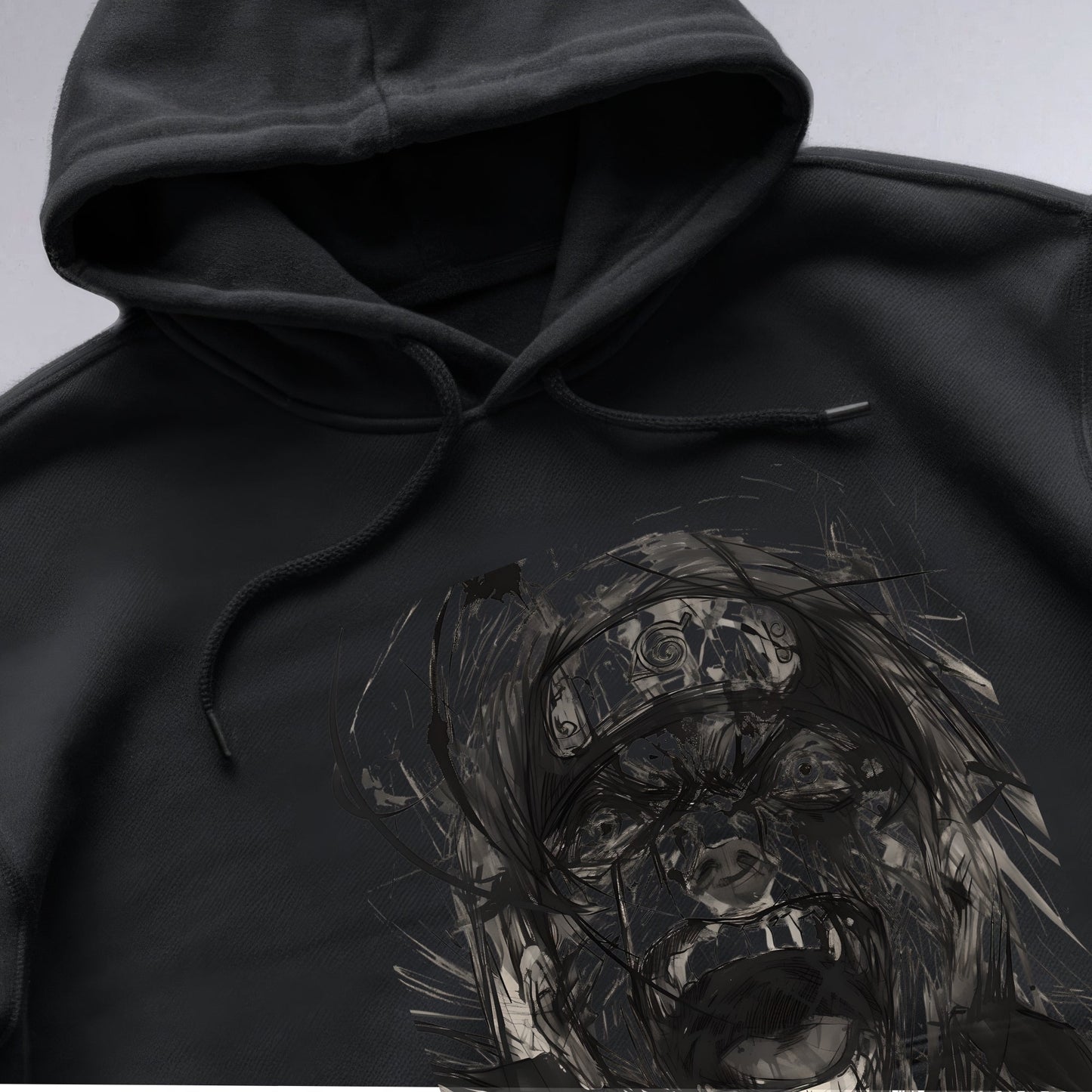 Expressive Naruto Portrait Hoodie Shirt Closeup