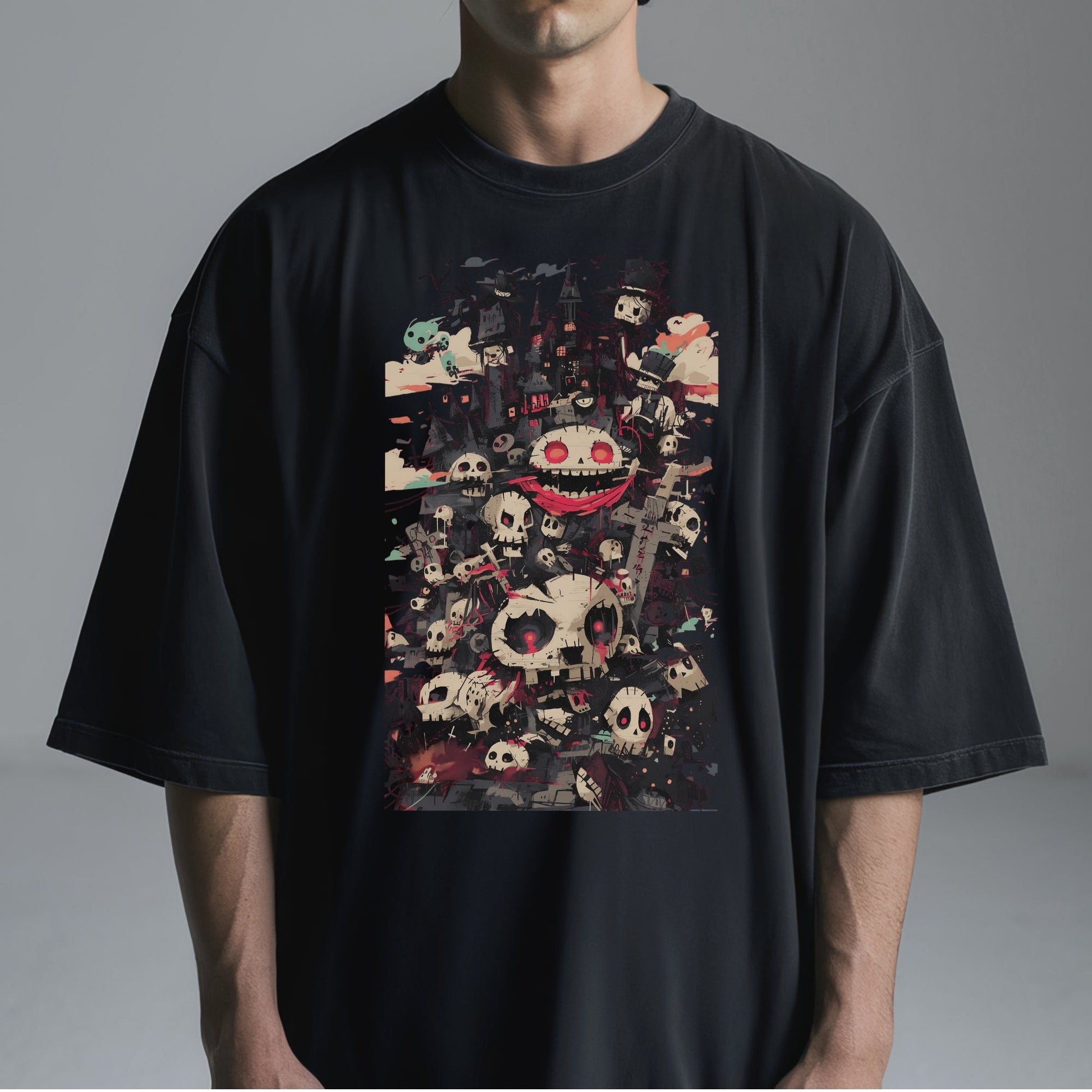 Gothic Fantasy Collage Tshirt Male Model