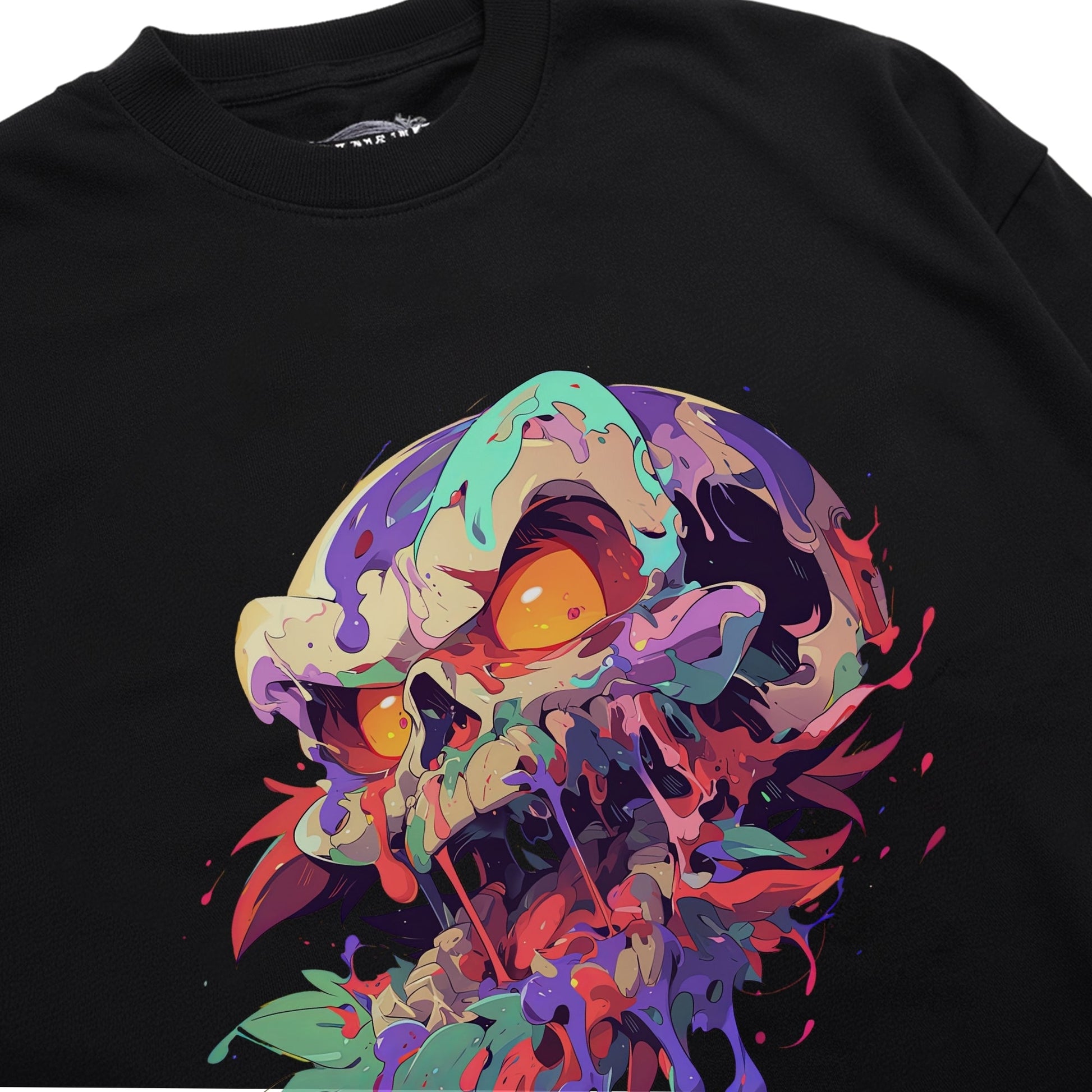 Psychedelic Skull Graffiti Shirt Closeup