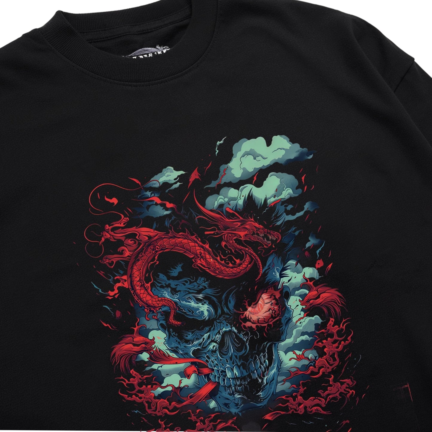 Vibrant Dragon Myth Art Shirt Closeup