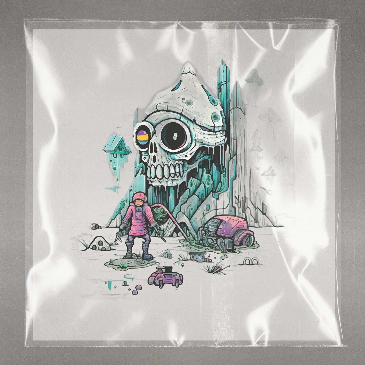 Neon Skullscape Utopia Ready to Press Film Peel Main Plastic Cover