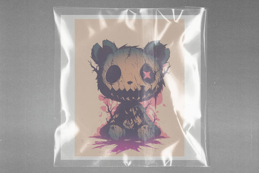 Macabre Whimsy Bear Ready to Press Film Peel Main Plastic Cover