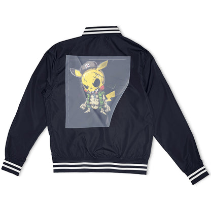 Graffiti Ghoul Pikachu Ready to Press Heather Gray Sweater Front Peel View