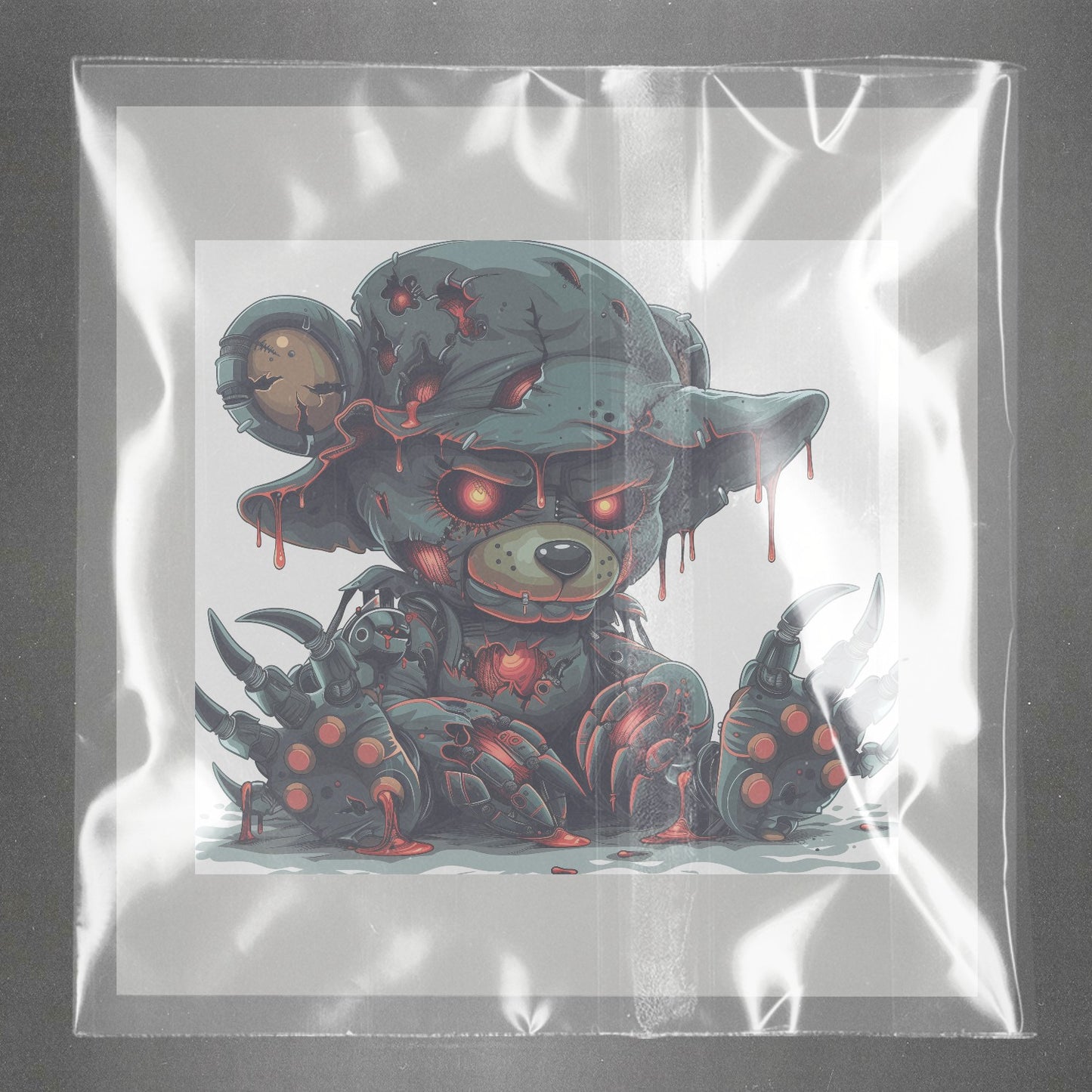 Cybernetic Nightmare Teddy Ready to Press Film Peel Main Plastic Cover